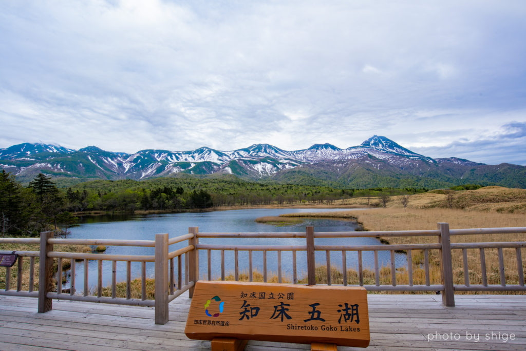 知床五湖の曇った風景